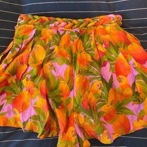 NWOT Farm Rio Mango Macaws Linen Blend Shorts